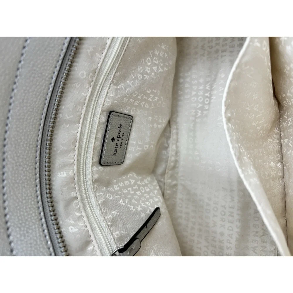 Kate Spade Purse Patterson Drive Geraldine Satchel Bag Metallic Silver Pebbled